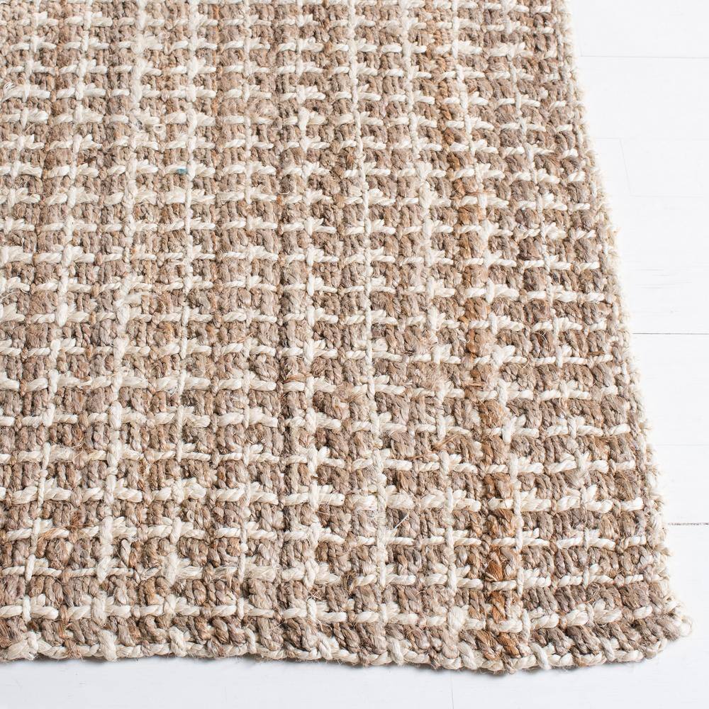 Ivory Hand-Knotted Square Natural Fiber Area Rug