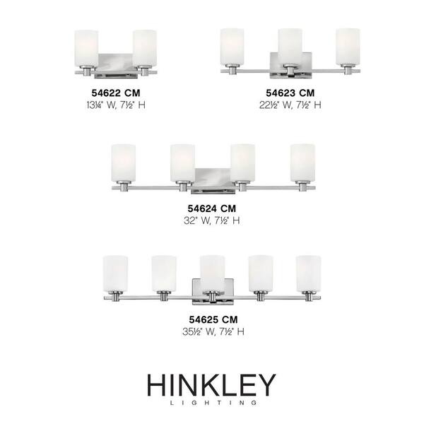 HINKLEY - Karlie 35.5 in. 5 Light Chrome Vanity Light