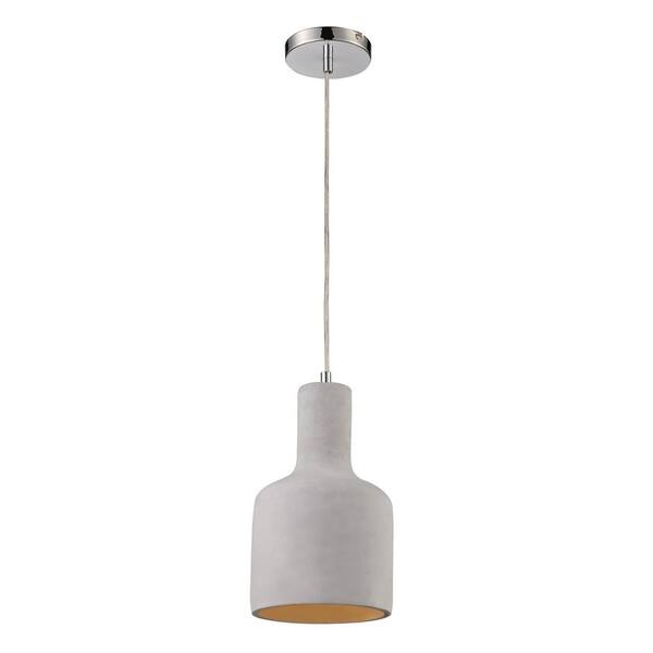 Transglobe Smooth Concrete 1-Light 13 in. Grey Indoor Pendant