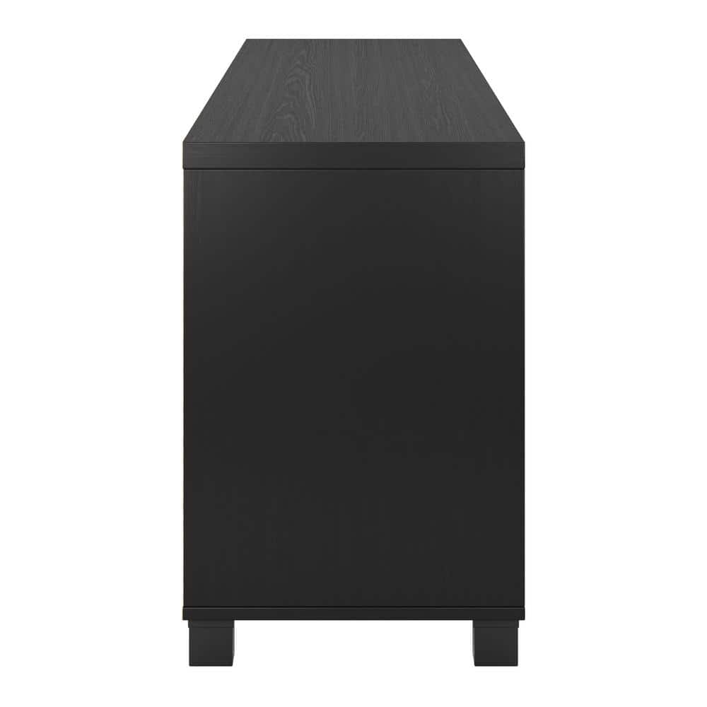Virlomi Dark Gray 71" TV Stand with Cabinet and Shelves