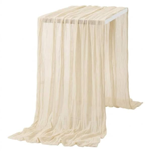 35 in. W x 120 in. L Beige Solid Color Cotton Cheesecloth Table Runner for Table Decor 10 Pack