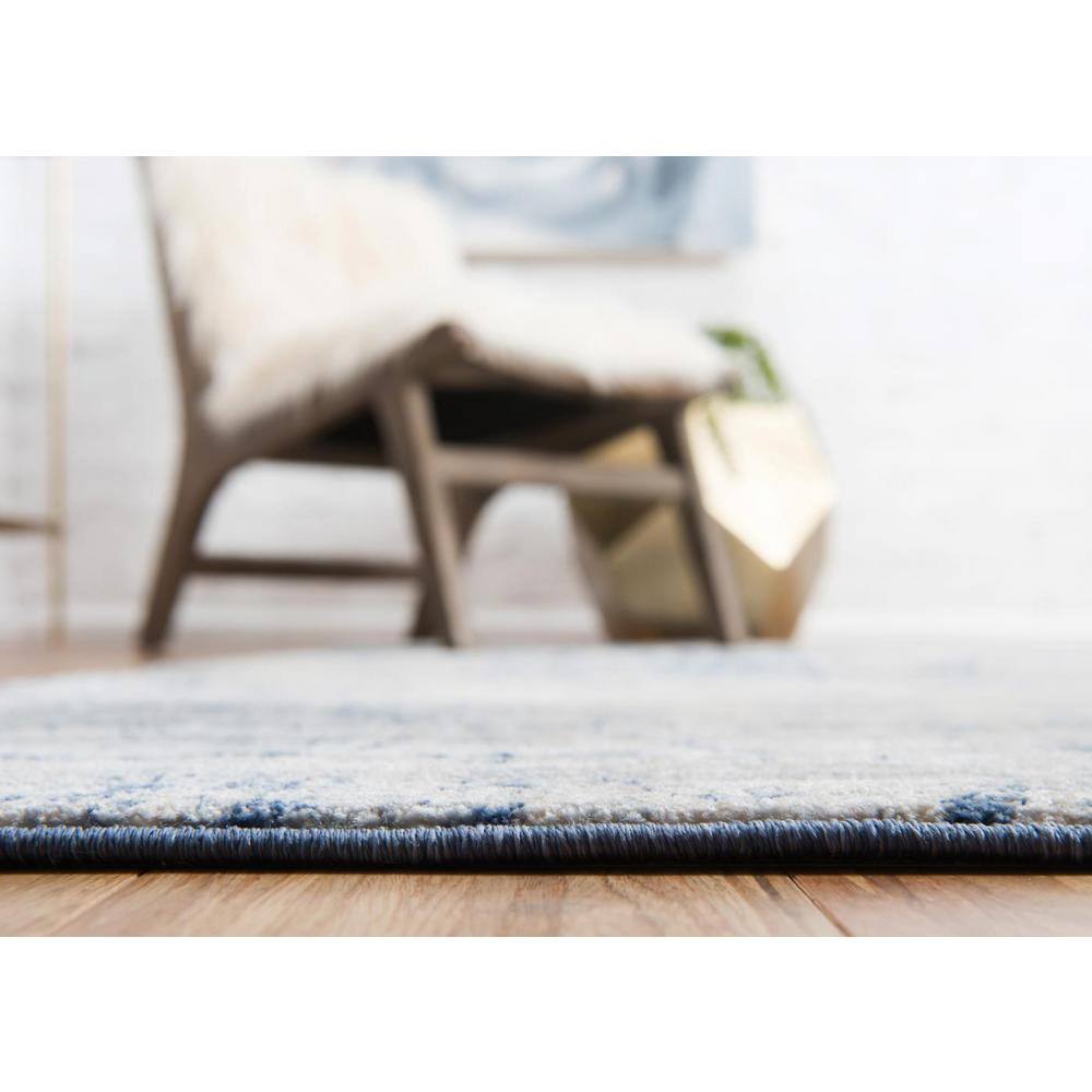 Oxfordshire Braided Edge 8' x 10' Blue Medallion Synthetic Rug