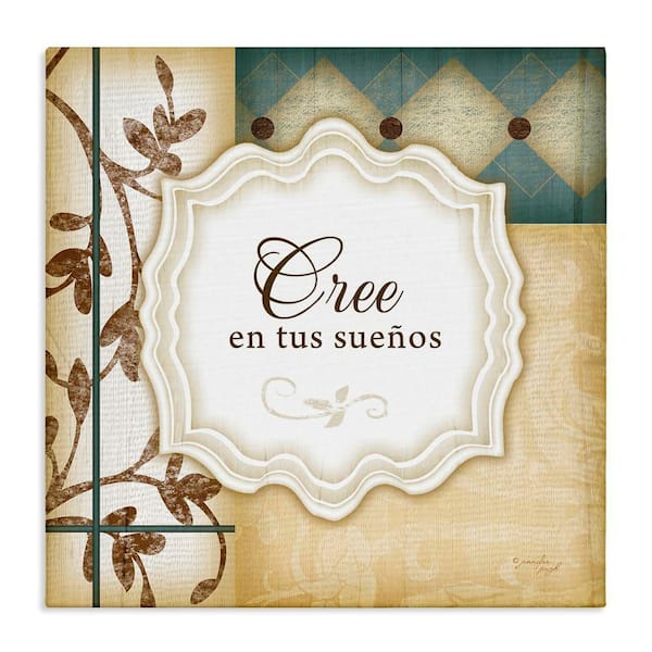 Stupell Industries Believe in Dreams by Jennifer Pugh Gallery Wrapped Unframed Typography Graphic Art Print 36 in. x 36 in.