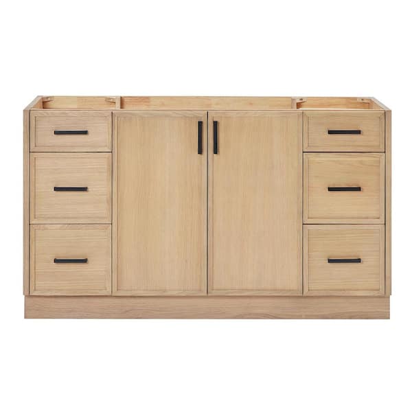 ARIEL Kelly 60 in. W x 21.5 in. D x 34.5 in. H Bath Vanity Cabinet without Top in White Oak