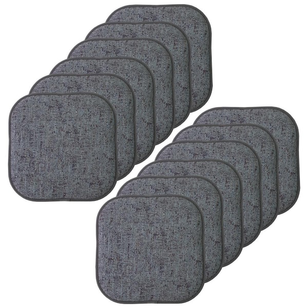Sweet Home Collection Broadway Square Memory Foam 16 in.x16 in. Non-Slip Back, Chair Cushion (12-Pack), Multi Blue