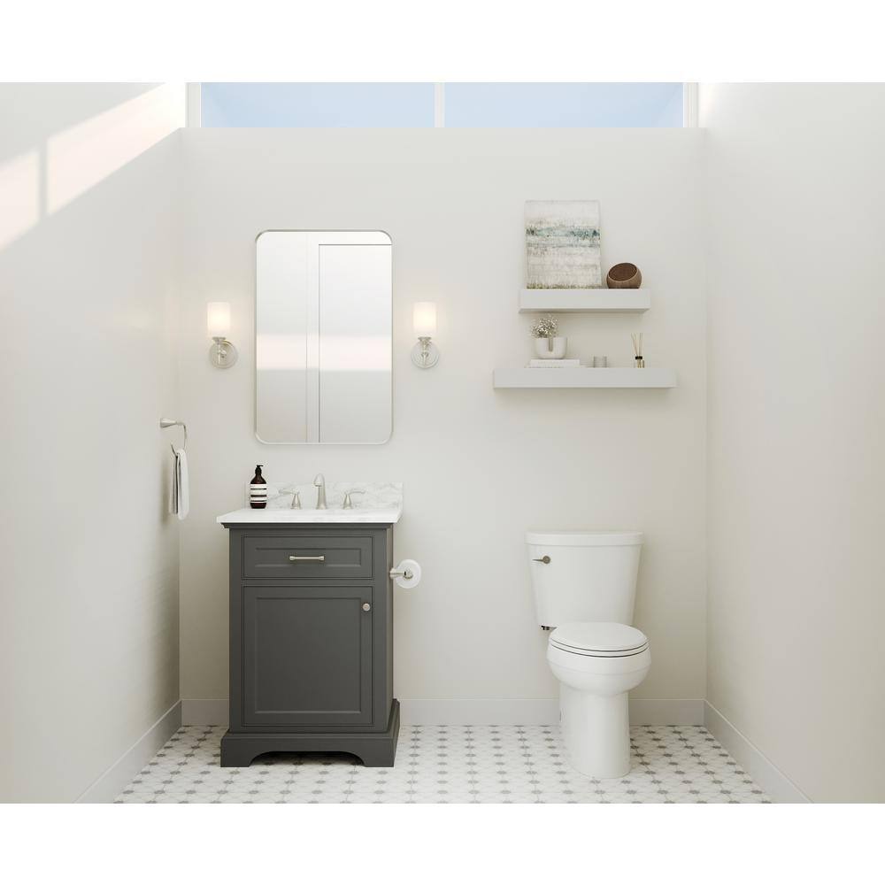 Essential Brushed Nickel 34" x 22" Rectangular Bathroom Vanity Mirror