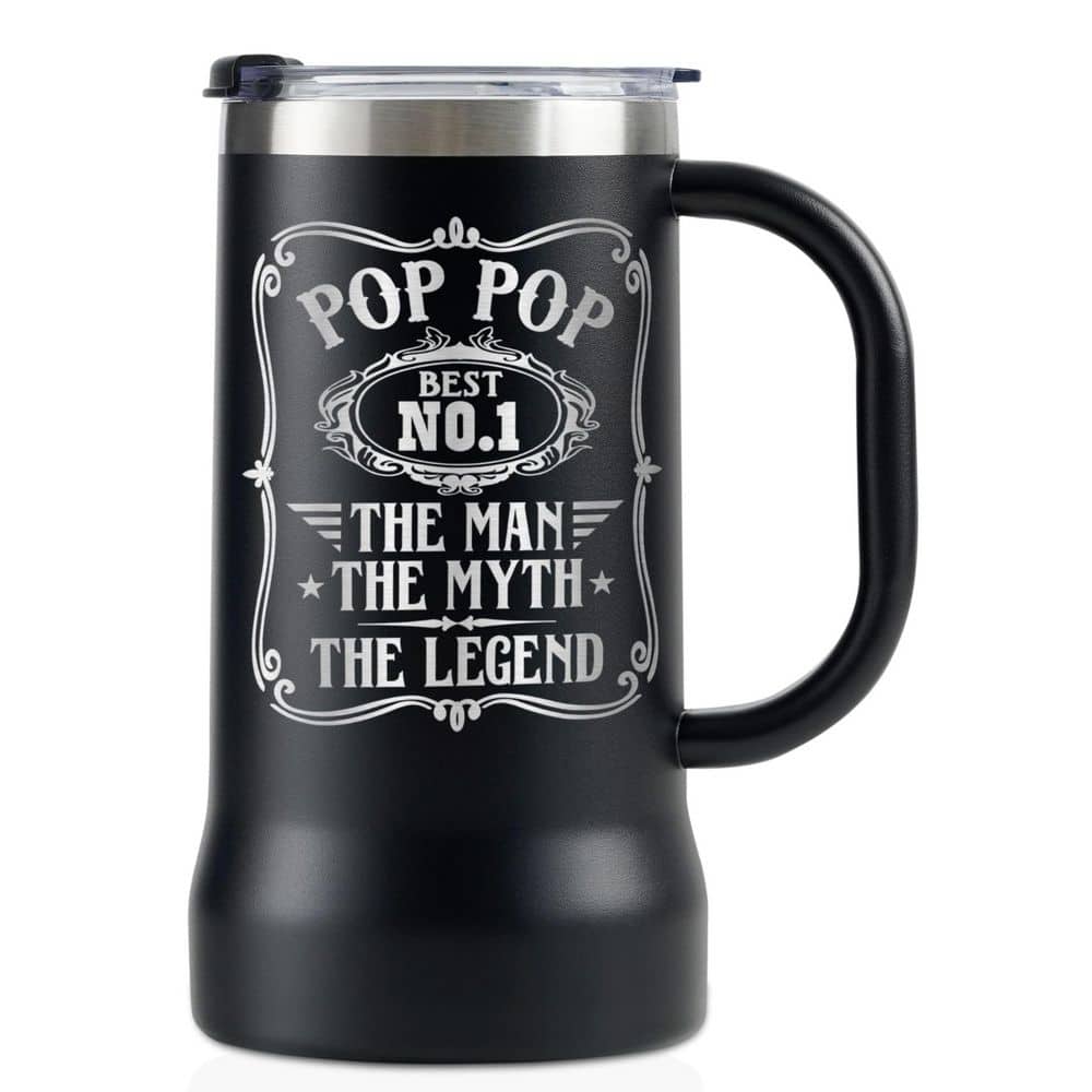 24 oz. Stainless Steel Beer Stein Tumbler with Lid and Handle, Double Wall Vacuum Insulated Mug Cup Set price history on PriceWatchPro