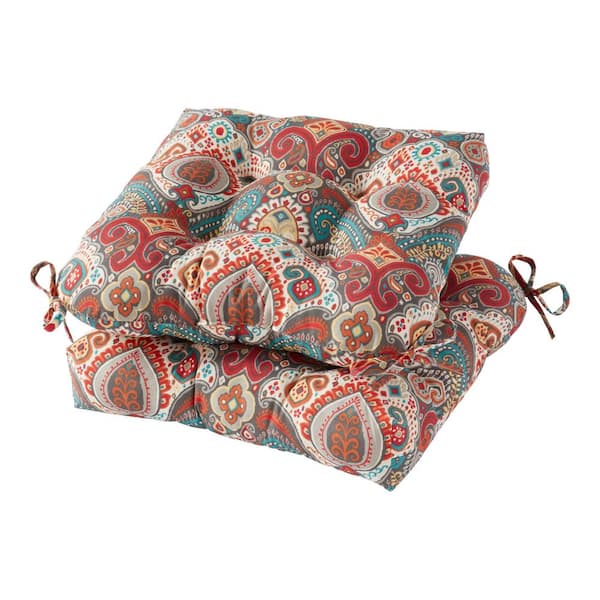 Greendale Home Fashions Asbury Park 20 in. x 20 in. Square Tufted Outdoor Seat Cushion (2-Pack)