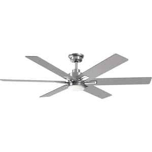 Dallam 60 in. Integrated LED Indoor Brushed Nickel Ceiling CCT Light Fan with 6-Blade Transitional