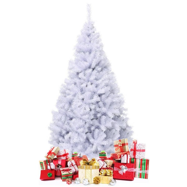 Costway 7.5 ft. Unlit Hinged Artificial Christmas Tree Premium Pine Tree 1346 Tips W/Metal Stand