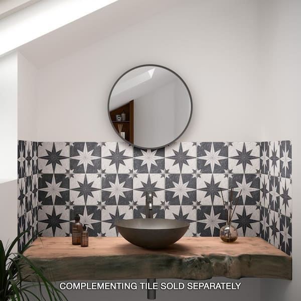 Compass Star White Stone 8 in. x 8 in. Porcelain Floor and Wall Tile (11.5 sq. ft./Case)