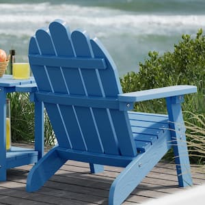 Blue Indoor Outdoor Adirondack Chairs Patio Chair for Backyard, Lawn and Deck