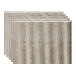 18.25 in. x 24.25 in. Rib Vinyl Backsplash Panel in Vintage Metal (5-Pack)