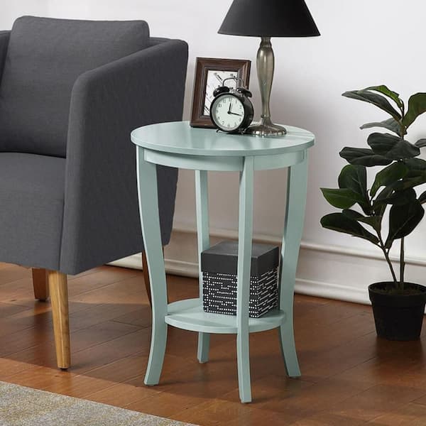 HOME IMPORTS EMPORIUM 16.5 in. Teal Finish Rectangle Wood End Table