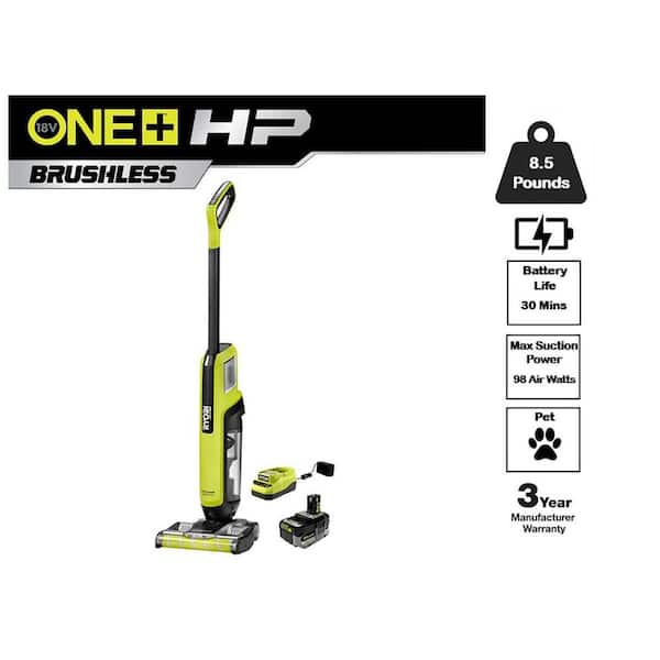 RYOBI ONE+ HP 18V Brushless Cordless High Capacity Stick Vacuum Kit with 4.0 Ah Battery and Charger PBLSV718K