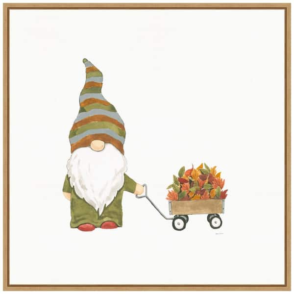 Amanti Art 22 in. Havest Gnomes II Fall/Thanksgiving Framed Canvas Box Wall Art