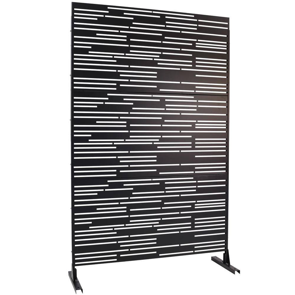 Anky 76 in. H x 48 in. W Steel Garden Fence, Metal Privacy Screens and Panels with Free Standing in Black price history on PriceWatchPro