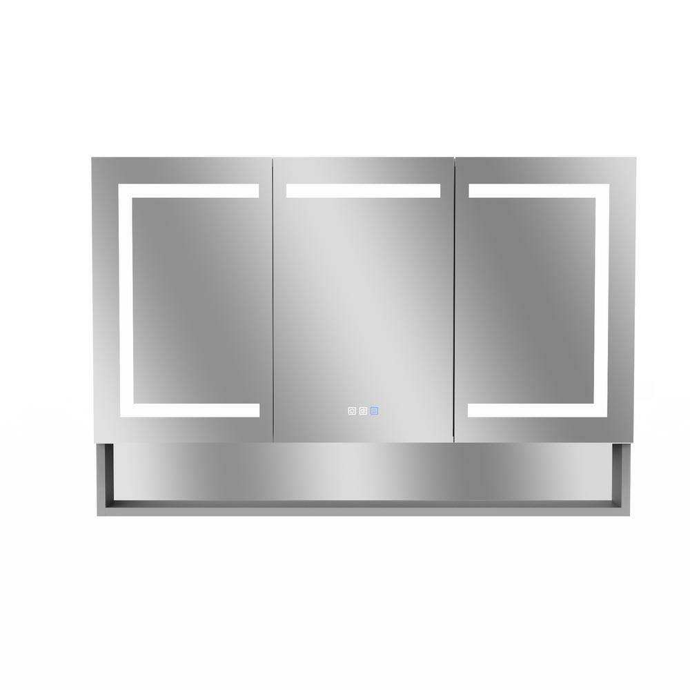 Logmey 48 in. W x 32 in. H Tri-View Rectangular Aluminum Medicine ...