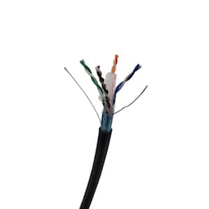 1000 ft. CAT 6E Shielded Solid Direct Burial Outdoor Bulk (23AWG) Cable in Black