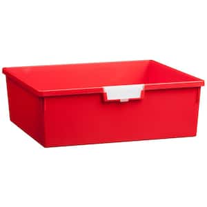 8 Gal. 6 in. Wide Line Double Depth Storage Tote in Primary Red