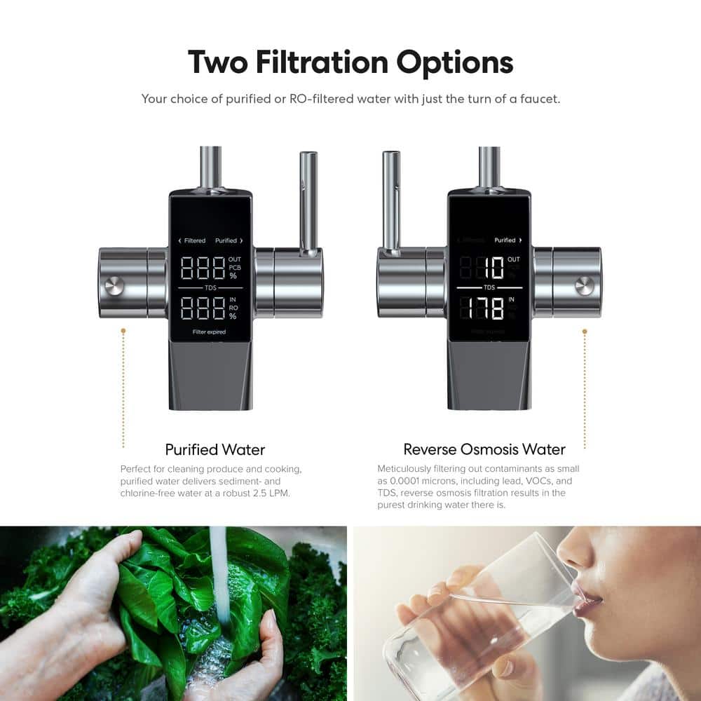 Brio Black Stainless Steel Tankless Under-Sink Water Filtration System