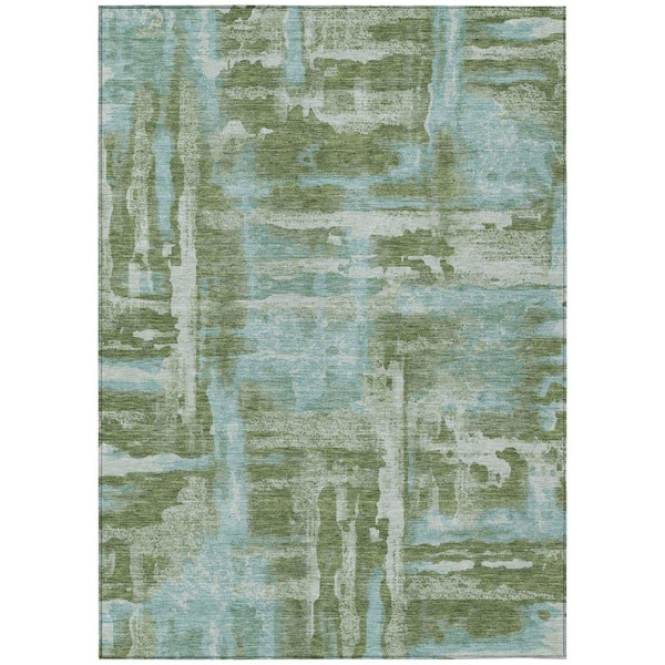 Chantille Machine Washable Indoor/Outdoor Abstract ACN2015 Cactus 5 ft. x 7 ft. 6 in. Area Rug