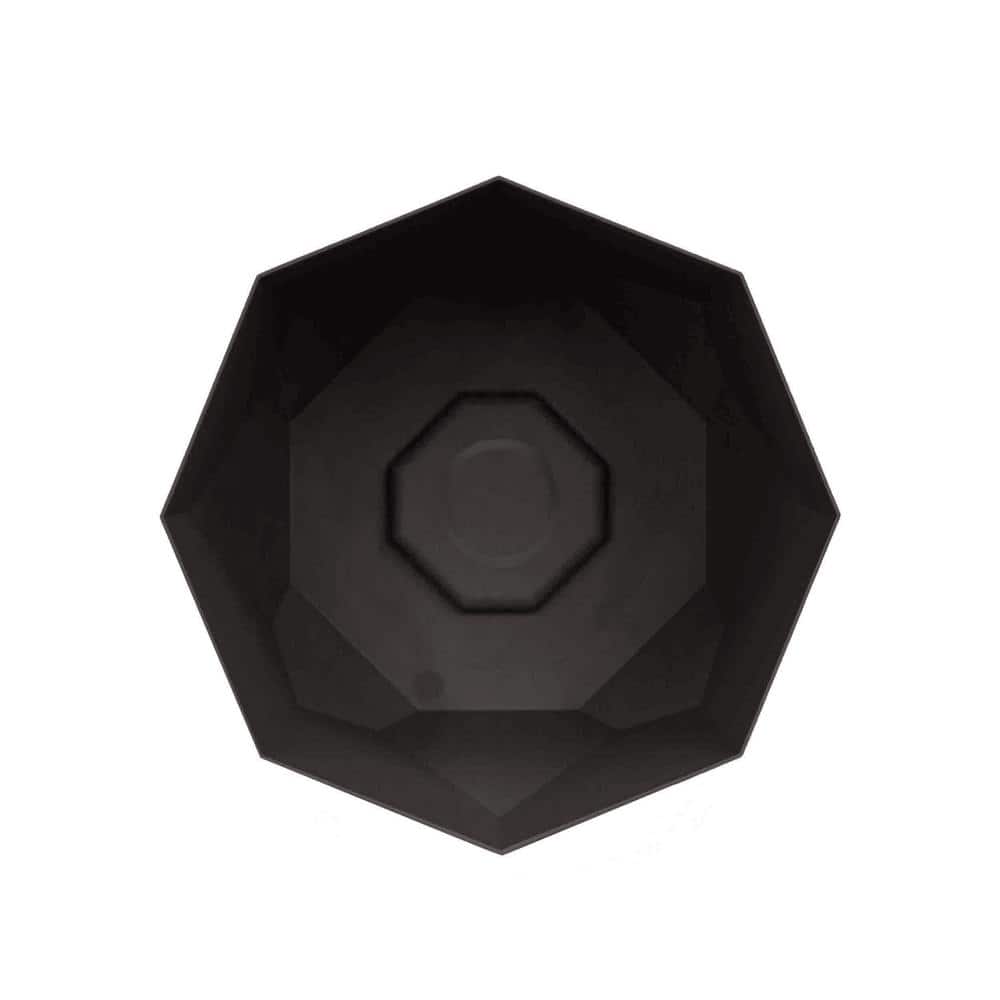Tuxton Black Geometric Resin Planter for Indoor and Outdoor Use