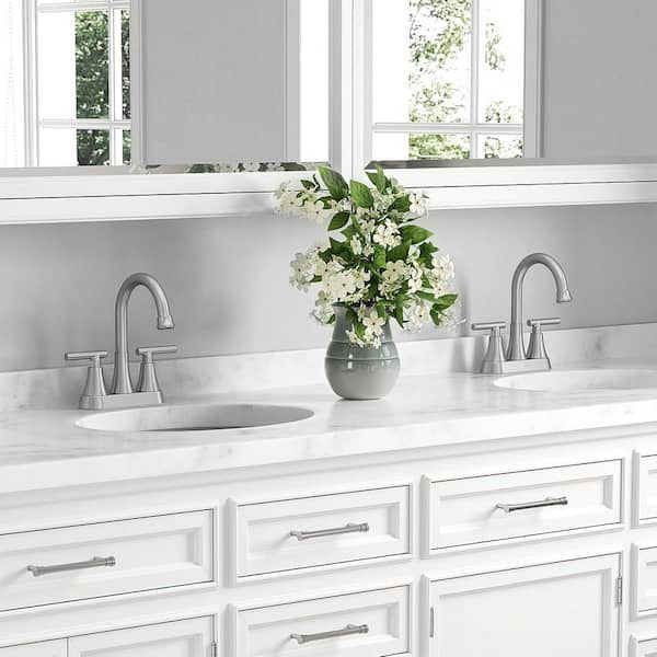 MTTCLE 4 in. Centerset Double Handle High Arc Bathroom Faucet with