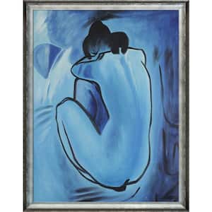 Blue Nude by Pablo Picasso Athenian Distressed Silver Framed People Oil Painting Art Print 41 in. x 53 in.