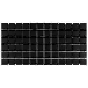 Restore Matte Black 12 in. x 24 in. x 6.35 mm Glazed Ceramic Mosaic Tile (2 sq. ft./Each)