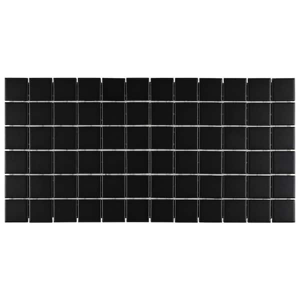 Daltile Restore Matte Black 12 in. x 24 in. x 6.35 mm Glazed Ceramic Mosaic Tile (2 sq. ft./Each)