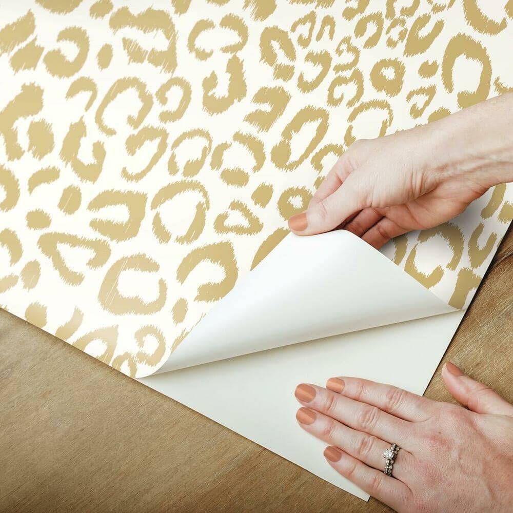Gold Leopard Print Self-Adhesive Removable Wallpaper Roll