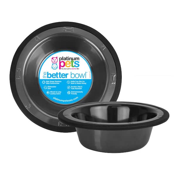 Platinum Pets Switchin 10 cup Pets Stainless Steel Diner Feeder Replacement Bowl in Black Chrome