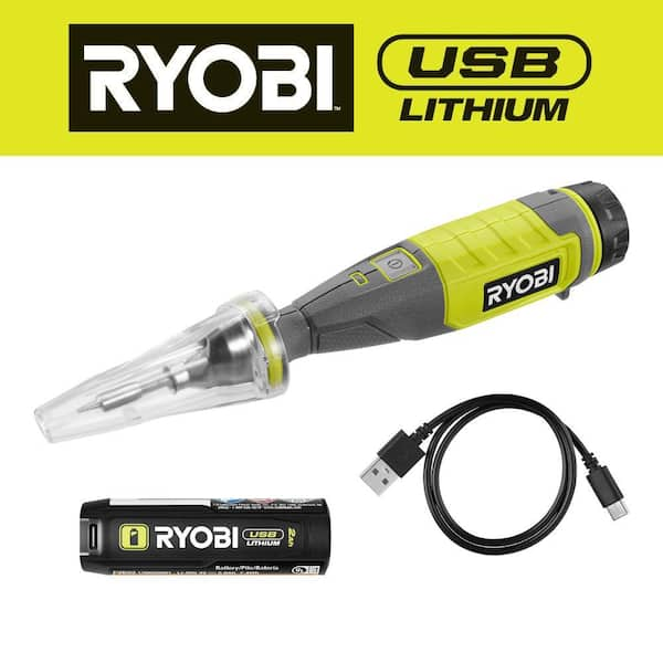 RYOBI USB Lithium Soldering Pen Kit with 2.0 Ah Lithium ion Rechargeable Battery and Charging Cable FVH61K The Home Depot