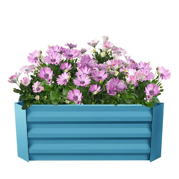Mr. Garden 3 ft. x 3 ft. Lake Blue Planting Bed Raised Garden Bed Metal Garden Beds for Vegetable Flower Bed Kit
