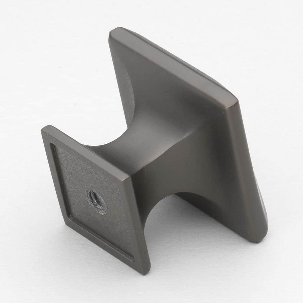 Graphite Modern Square Knob with Mounting Hardware