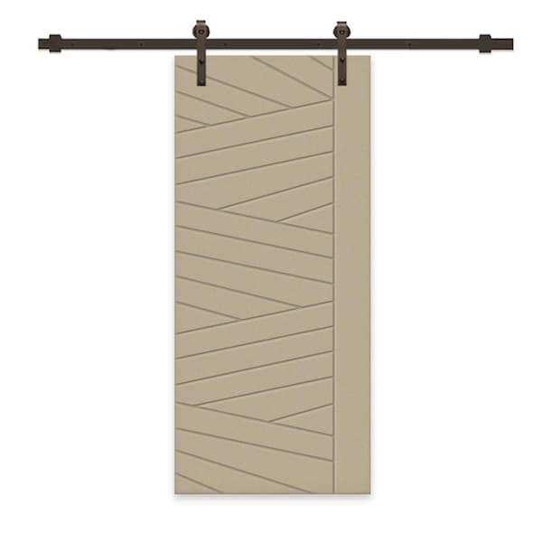 CALHOME 24 in. x 80 in. Unfinished Composite MDF Paneled Interior Sliding Barn Door with Hardware Kit