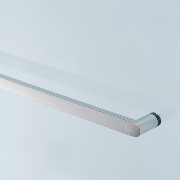 Staykiwi 60 in. W x 75 in. H Sliding Semi-Frameless Shower Door in Brushed Nickel Finish with Clear Glass