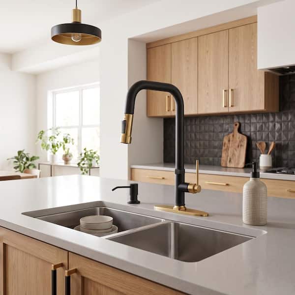 AFINION Single Handle Pull Down Sprayer Kitchen Faucet with 2-Mode