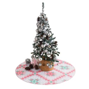48 in. Retro Star Polyester Microfiber Quilted Tree Skirt