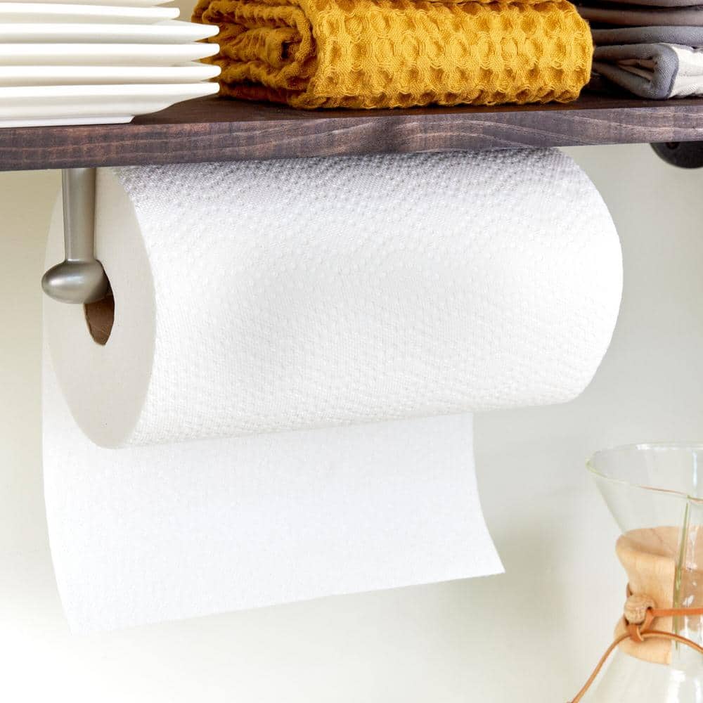 Satin Silver Wall Mounted Steel Paper Towel Holder