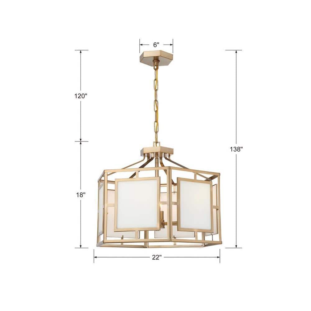 Vibrant Gold 6-Light Drum Chandelier with Silk Glass