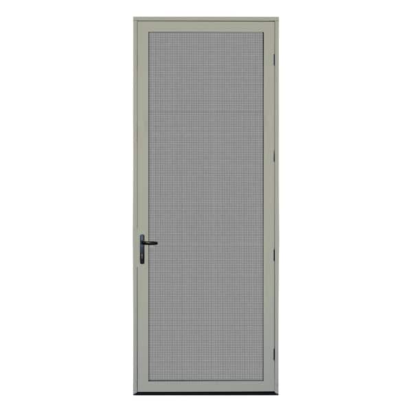 Unique Home Designs 36 in. x 96 in. Almond Surface Mount Left-Hand Ultimate Security Screen Door with Meshtec Screen