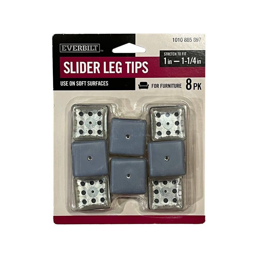 1 in. Clear Square Leg Tip Slider (8-Pack) price history on PriceWatchPro