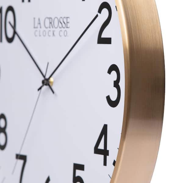 La Crosse Clock 19 in. Callahan Metal Silent Sweep Analog Quartz