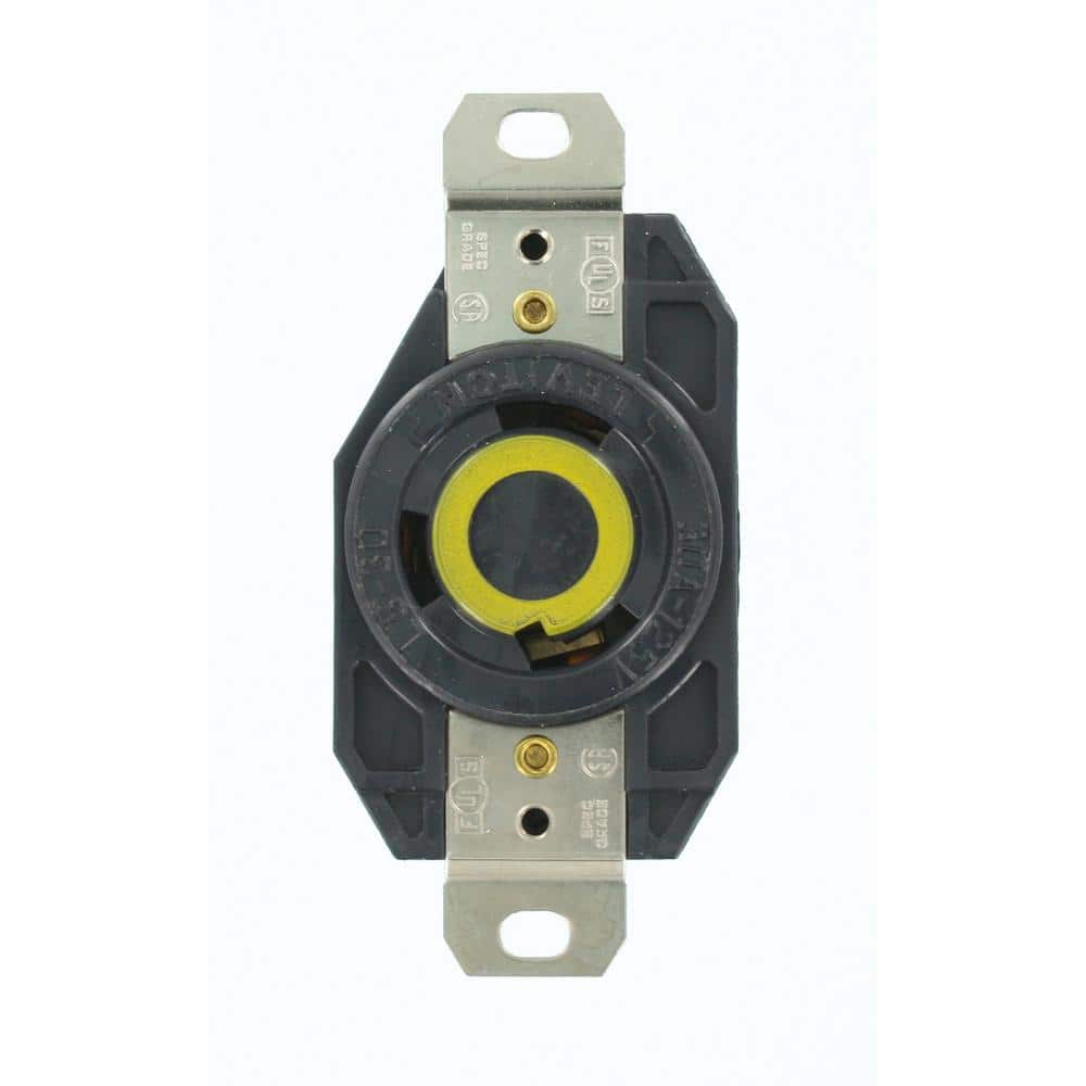 UPC 078477809471 product image for 30 Amp 125-Volt Flush Mounting Grounding Locking Outlet, Black | upcitemdb.com