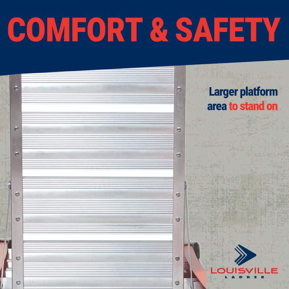4 ft Orange Fiberglass Pinnacle Platform Ladder with 300 lbs Capacity