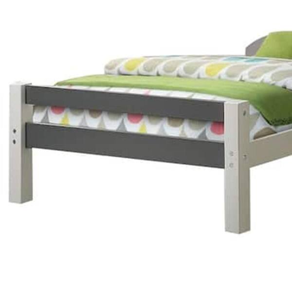 Benjara Robin White and Gray Composite Wood Frame Twin