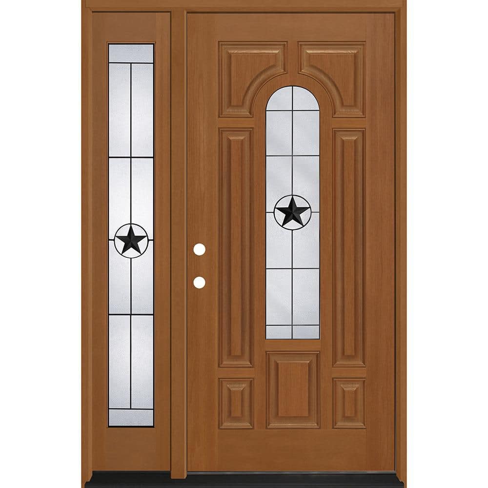 Regency 53 in. x 80 in. CenterLite Alamo Glass RHIS AtmWh Mahogany Fiberglass Prehung Front Door w/14in-Full SL 4-9/16 price history on PriceWatchPro