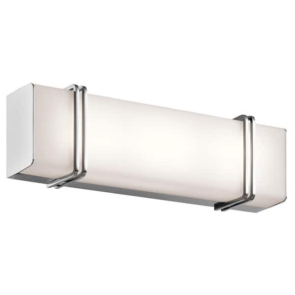 KICHLER Impello 18.25 in. Chrome Integrated LED Linear Contemporary Bathroom Vanity Light Bar